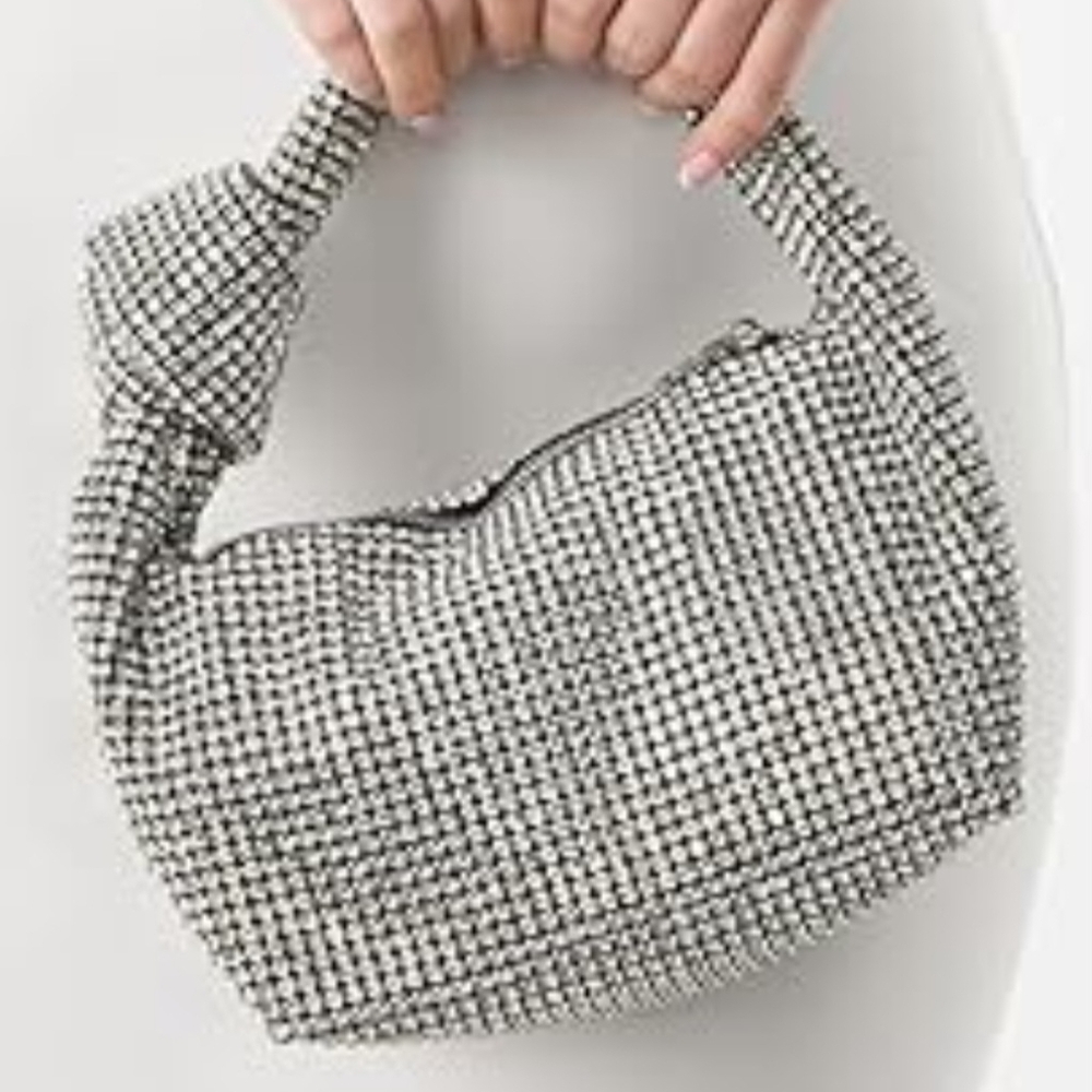 Madison West Rhinestone Dumpling Clutch - Picture 7 of 8